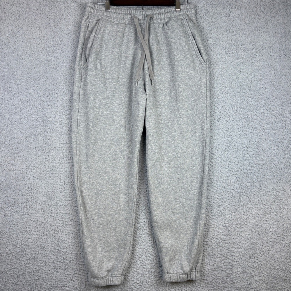 Hollister Sweatpants Mens Medium Gray Fleece Jogger Drawstring Athleisure Basic